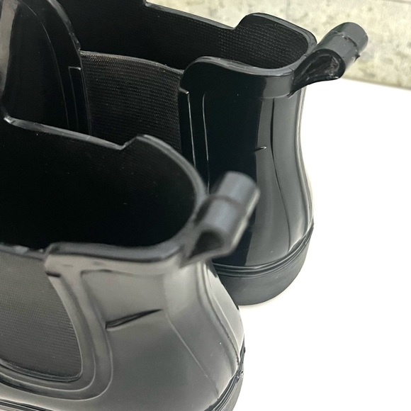 Womens Rain Boots Flat Heel Black PVC Size 9 Good Condition - Picture 4 of 10